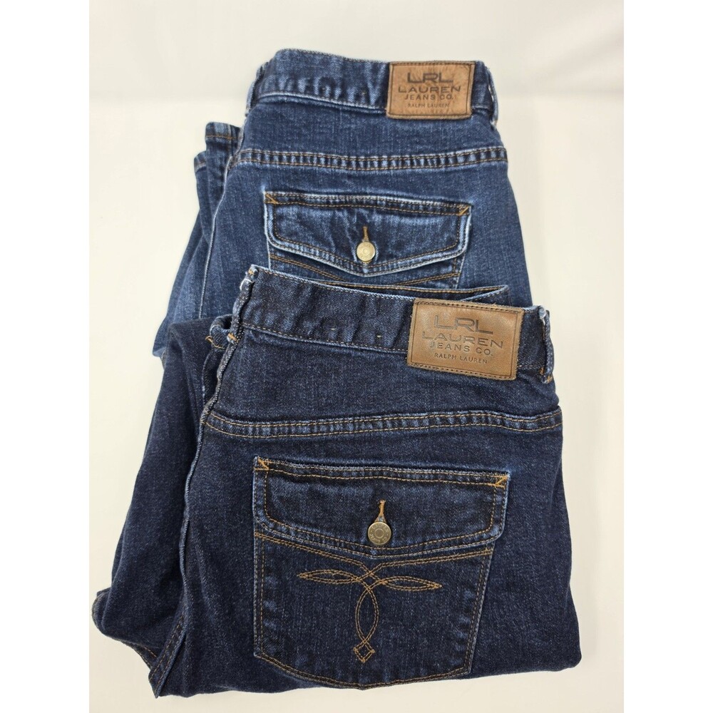 Lauren Ralph Lauren Classic Bootcut Jeans Sz 16 Med & Dark Wash 2 Pair High Rise